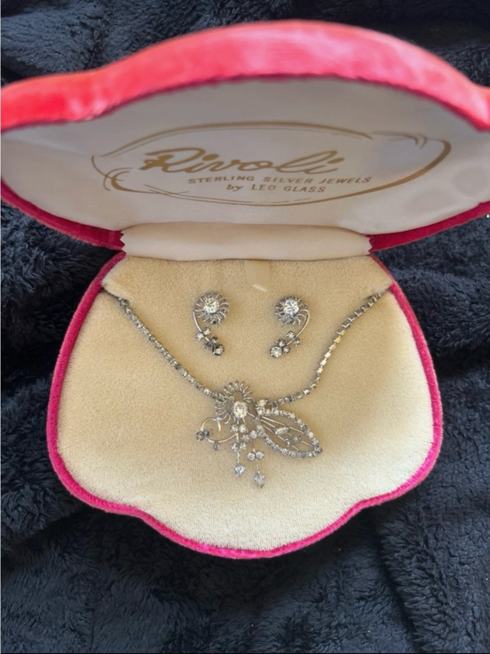 Vintage 1940s Leo Glass RIVOLI Sterling Silver - Original Box